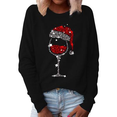 Voor Dames Kerstprint Top Mode Dames Oversized Kleding O-Hals Tops