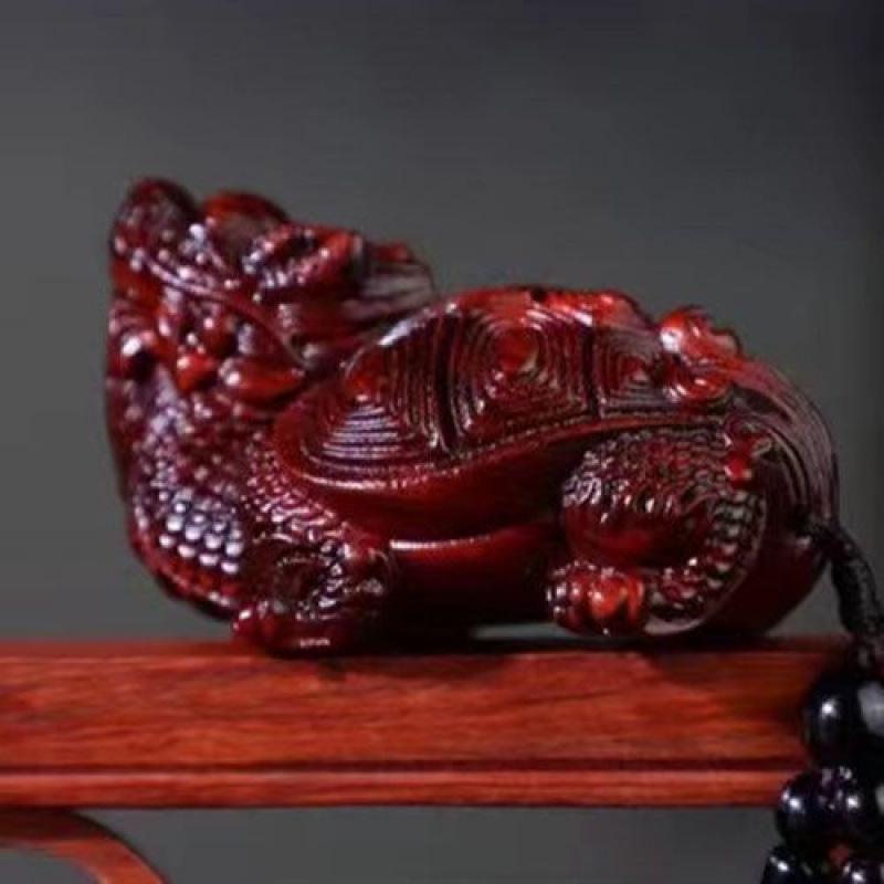 Rosewood Qilin Pixiu Hand-Carved Pendant Ornament