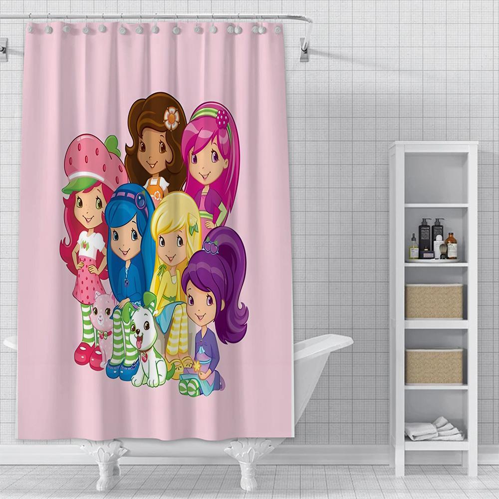 Duschvorhang Wasserdichtes Polyestergewebe Farbe Bunt Badezimmervorhänge Erdbeere Schatz Zuhause Badezimmerdeko Mit Haken