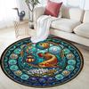 Aquatic Life Mandala Round Area Rug Under Office Chairs Bedroom Living Room Home Decor