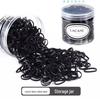 High Elasticity Black Hair Ties for Women & Children - Durable, Non-Damaging, Disposable Rubber Bands