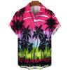 Multicolored Coconut Tree Printing Shirt Summer Hawaiian Beach Vacation Clothing Men's Fashion Street Style Shirt Daily Men's and Women's Shirt