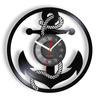 Anchor Ship Navy Compass Vinyl Record Wall Clock Retro Home Wall Decoration Navigation Ship Rudder Art Wall Clock Sailor Gift
