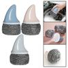 Cleaning Ball Brush Pot with Handle for Washing , Blue, 12cmx6cm
