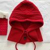 1pc Winter Drawstring Balaclava Hat for Women,Face Neck Warm  Knitted Adjustable Ski Mask Cover for Winter Halloween,Christmas