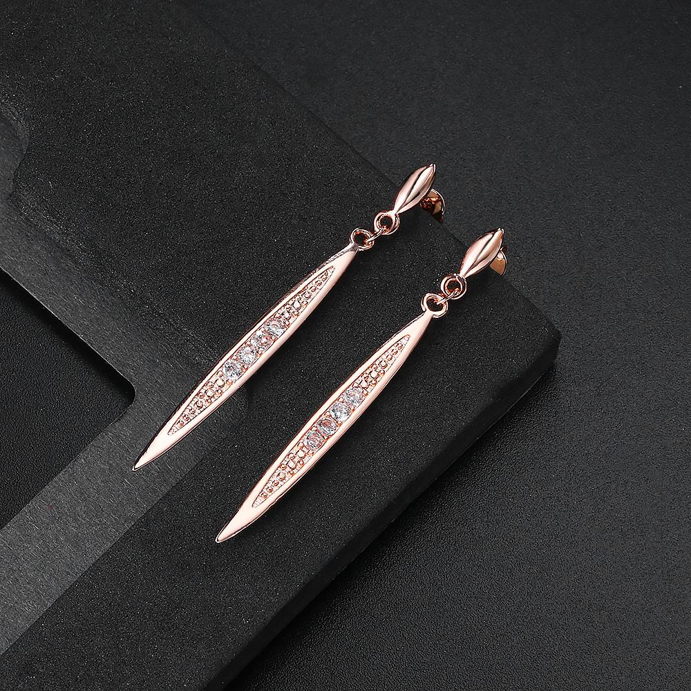 

ZHOUYANG Earrings For Women Cubic Zirconia Peasecod Shape Rose Gold Color Jewelry Austrian Crystal ZYE055 ZYE056