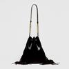 Fashion Long Tassel Bucket Bag Luxury Designer Handbag and Purses Chains Drawstring Shoulder Bag  Soft PU Leather Sling Bags