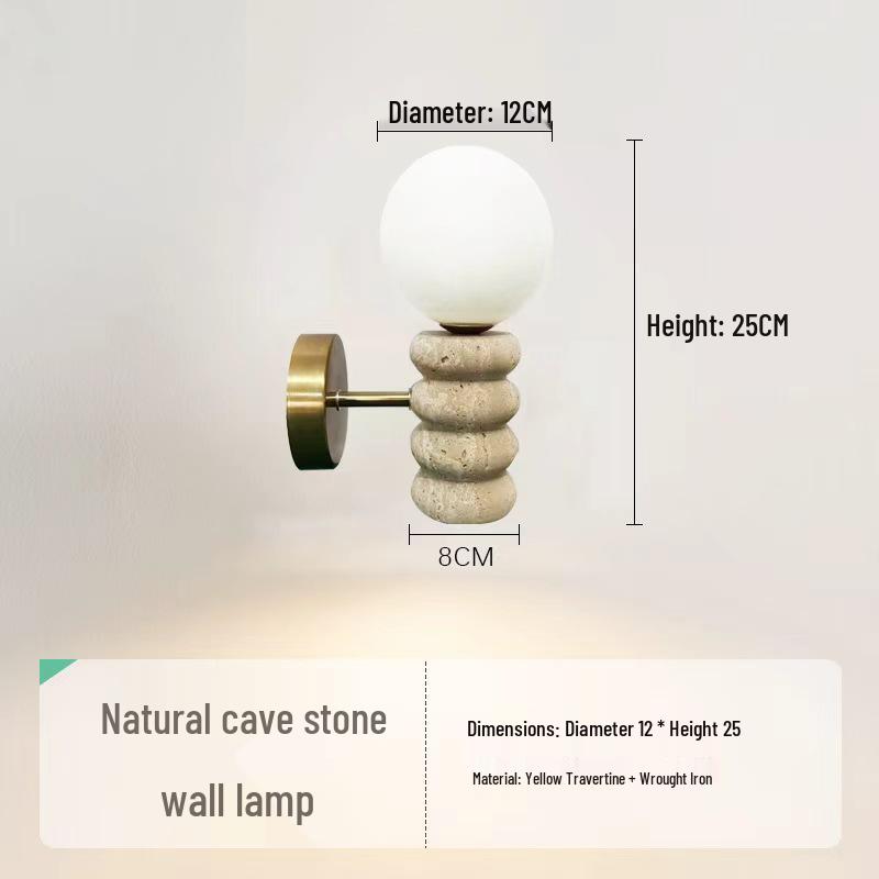 Wabi-Sabi Mid-Century Cream Wall Lamp for Bedroom or Living Room