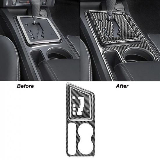 4Pcs Carbon Fiber Gear Shifter Panel Cover Trim For Dodge Challenger 2008-2014
