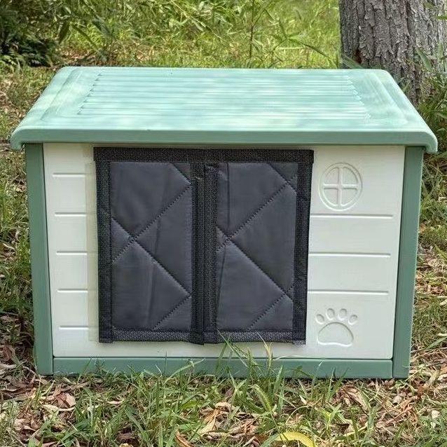 2025 Winddichtes & Isoliertes Outdoor Haustierhaus mit Wintertürvorhang - Regen- & Schneesicher