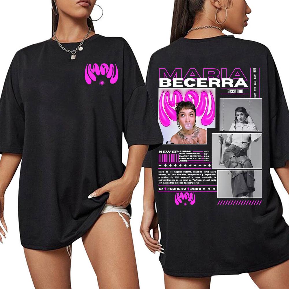 Singer Maria Becerra Album Tour 2025 Merch T Shirts Fashion Hip Hop Street Tshirt Unisex Women High Quality Comfort Cotton T Shirt