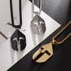 Stainless Steel Geometric Smooth Warrior Mask Pendant Necklace European American Style Classic Simple Versatile Accessory Gifts
