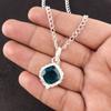 Cushion Natural Apatite 925 Silver Daughter Gift Art Deco Unique Pendant Jewelry PP-2-11