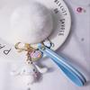 Sanrio Hello Kitty Kuromi Melody Cinnamoroll Adorable Keychains with Soft Rabbit Fur Ball Women Girl Bag Pendant Keyring Presents