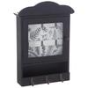 KEY CABINET Black 9 HOOKS Glass, Metal and MDF