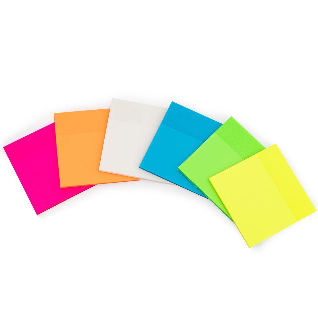 YUBX Transparent Sticky 6 50 Sheets X 6 Stylish Macaron for Document Annotations Notes, Colors, Booklets, Colors, Writable, Semi-Transparent,