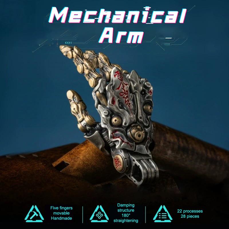 

.Punk-style Robotic Hand Creative Movable Finger Joints Hand Pendant Small Hanging Decoration For Stress Relief Desk Ornaments белый
