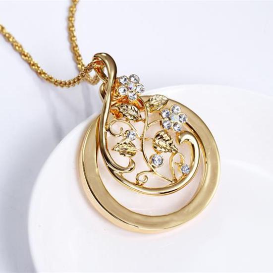 Halskettenlupe, Blatt-Blumen-Anhänger, hohl, 4,5-fache Hängelupe zum Dekorieren von Kleidung