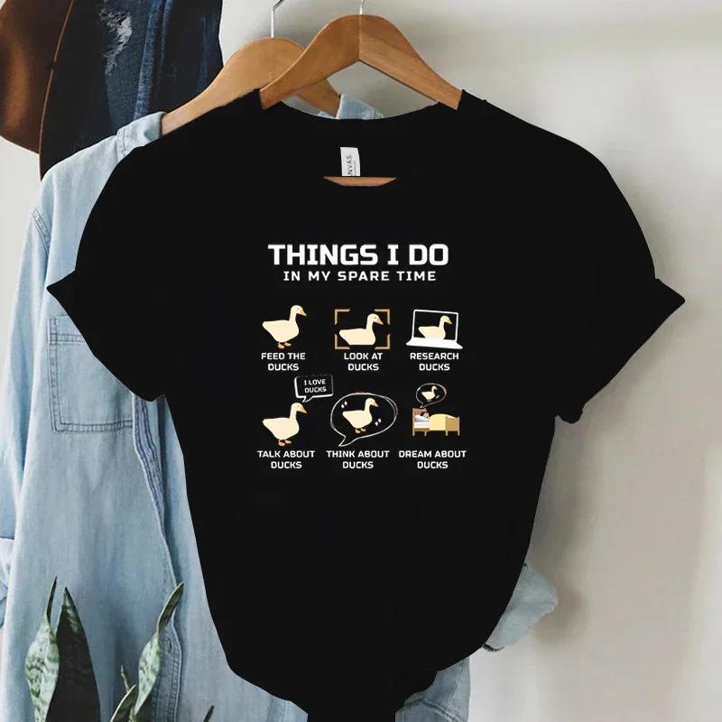 

Funny Animal Duck T Shirt for Women Things I Do In My Spare Time Graphic Tees Shirt Harajuku Women Tshirt FeUnisex Tshirt Clothes S