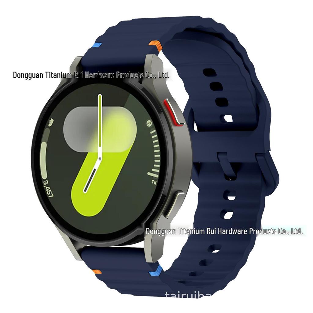 Silicone Quick Release Strap for Samsung Galaxy Watch 7/6/5/4 with Wave Stitching