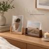 1Pc Walnut/Beech Creative Photo Frame Acrylic U Shape Transparent Frame Desktop Wood Wedding Pictures Frame Office Decor
