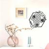 Wrought Iron Black Hexagon Animal Wall Art with Flower Sculpture Home Decor