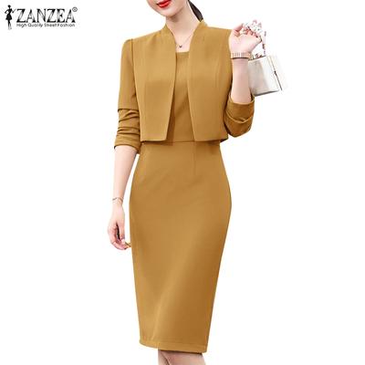 Women Casual Tank Dress and Cardigans Two Piece Dress Suit Set