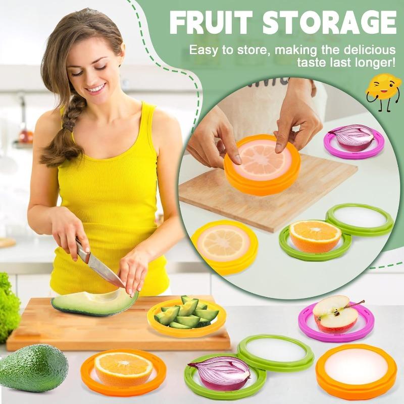 1-10PCS Silicone Food Storage Container Double Sided Lid Mini Fridge Organizer for Fruits Vegetables Fresh Keeping Kitchen Box
