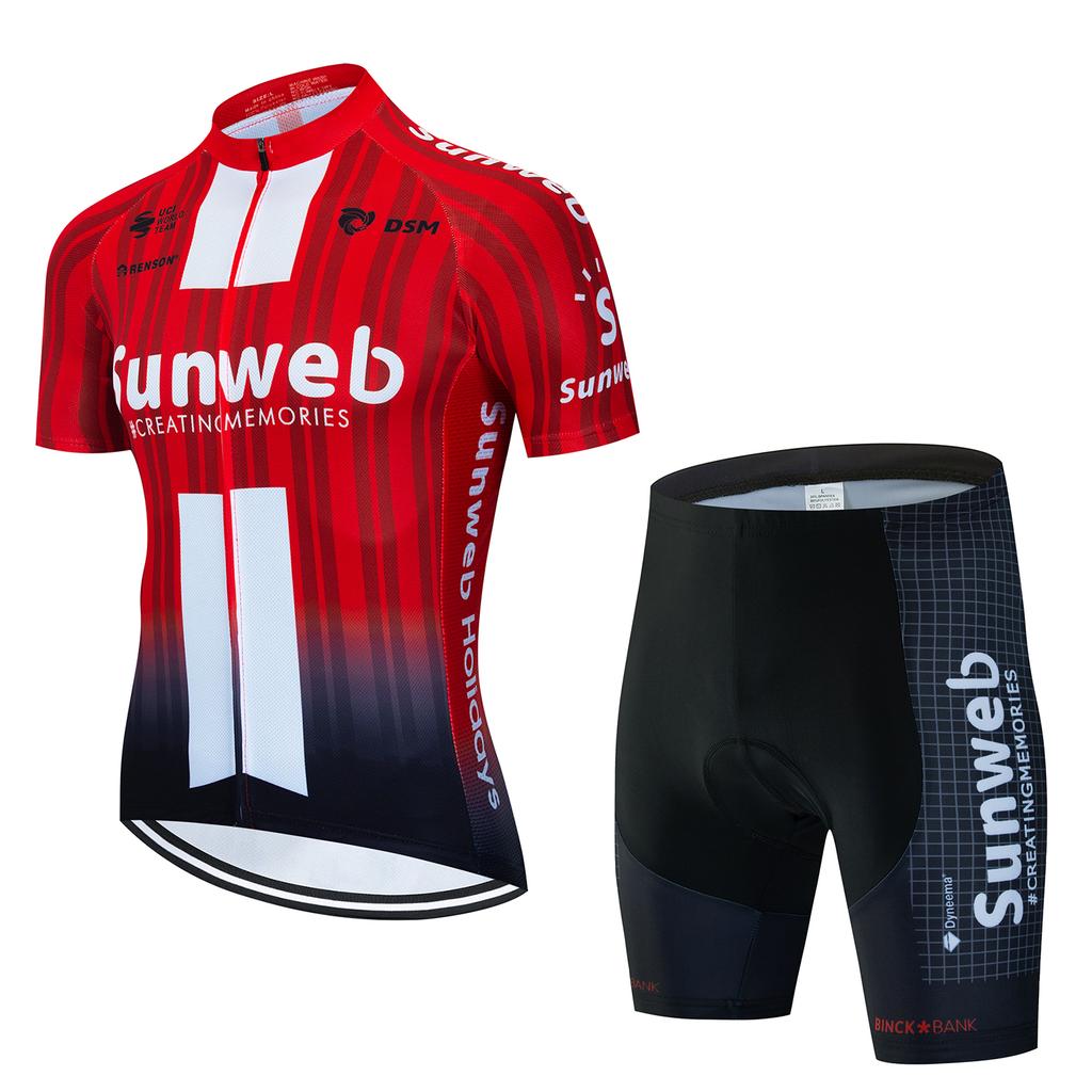Sunweb 7 Hour Ride Pad Maillot Cycling Man Mtb Clothing Man Men's Cycling Gel Shorts Cyling Jersey Men Summer Mountain Bike Set