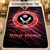 Flannel BlanketSheffield United FC Custom Name Text Personalized Soft Warm Throw Blanket Home Decor Gift