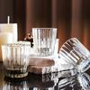 4 Pieces of Vertical Patterned Glass Small Cups Simple Design Drinking Cups Small Wine Glasses Small Glass Cups Outdoor Camping