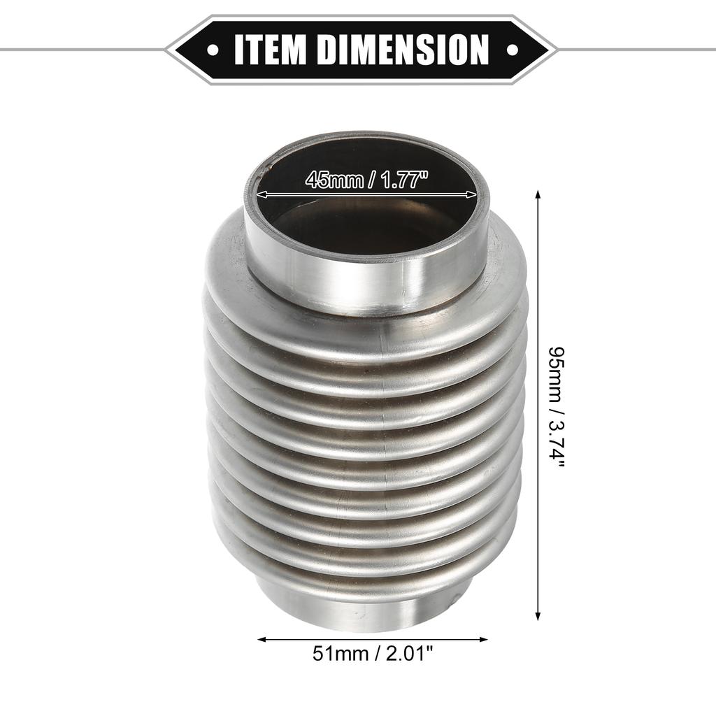 UXCELL 38mm/45mm/50mm/60mm Flexibilní potrubí výfuku automobilu Výfukové flexibilní spojovací potrubí Vlnovce Univerzální Odolná nerezová ocel