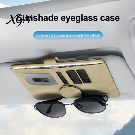 Car Visor Mount for Glasses Sun Holder, Eye Clip Organizer Driving Eyeglass Hanger Vehicle, Multi Functional Storage Pouch Sunglasses, Ticket