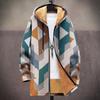 New Jacket Multi-colored Pattern Elements B1 Zipper Hooded Cardigan Thickened Winter Fleece Trendy Padded Clothes