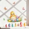 Easter Wall Stickers, Creative Floral Eggs Butterfly Decor, Self-Adhesive PVC Wall Art for Bedroom Living Room Decoration