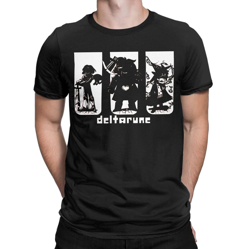 Funny Deltarune Trio  T-Shirt Men Crew Neck 100% Cotton T Shirts  Short Sleeve Tees Plus Size Clothes