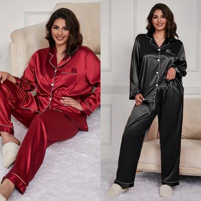 Übergröße Damen Pyjama Set Loungewear Bequeme Hausnachtwäsche