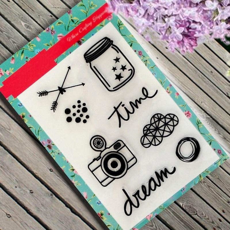 Scrapbook DIY photo cards account rubber stamp clear stamp transparent stamp time dream bottle