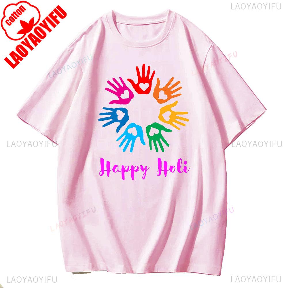 Krishnas Colorful Playtime Design Tshirt Unisex Mens and Womens Shirts Fashion Casual Novelty Tees Graphic Adults TShirts S