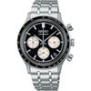 Seiko Selection SBTR055 Men's Quartz Chronograph Watch Black Dial Stainless Steel Battery Powered 24-Hour Indicator