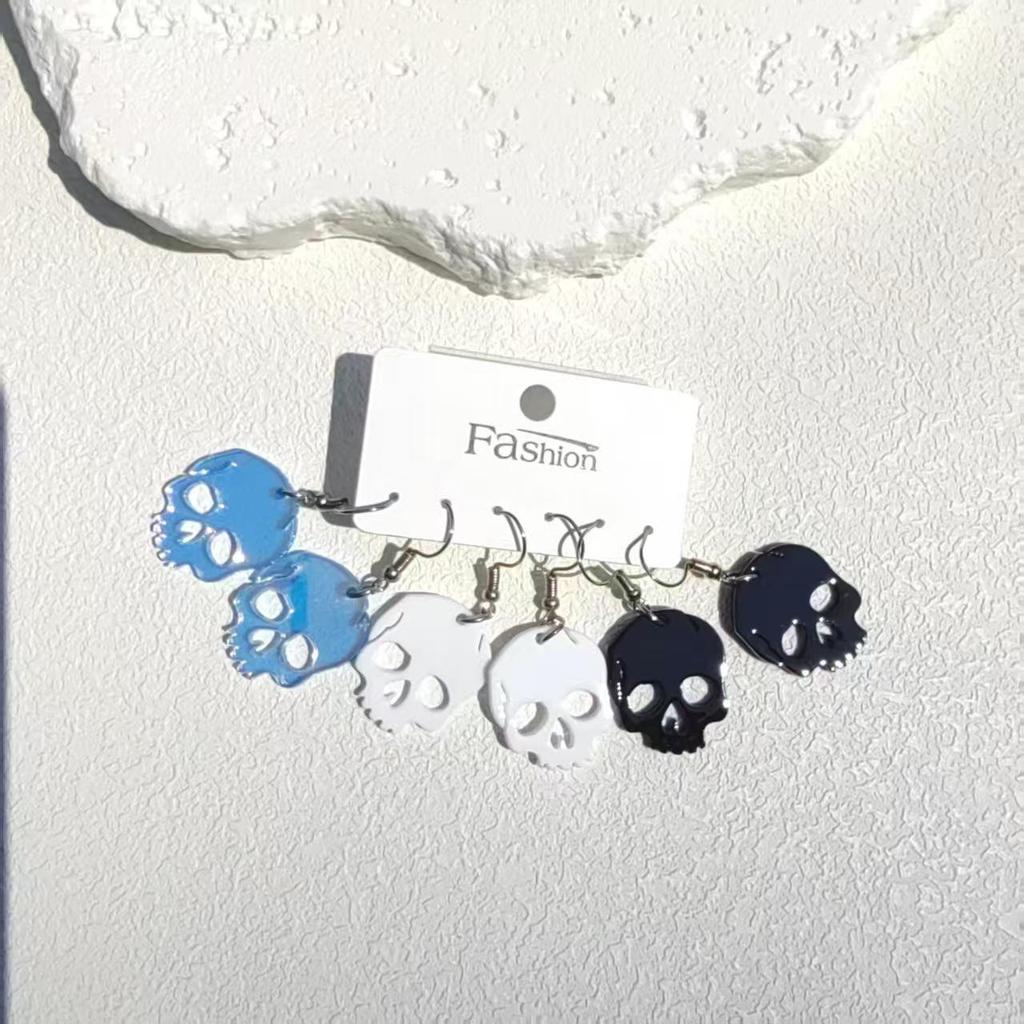 Halloween UFO Ghost Face Pumpkin Head Earrings: Cute, Exaggerated, Scary, Glittery, Bright Earrings for Women