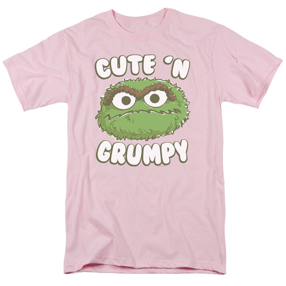 26 Sesame Street Cute n Grumpy T Shirt Mens Licensed Classic TV Oscar Light Pink Unisex T-Shirt XXXL