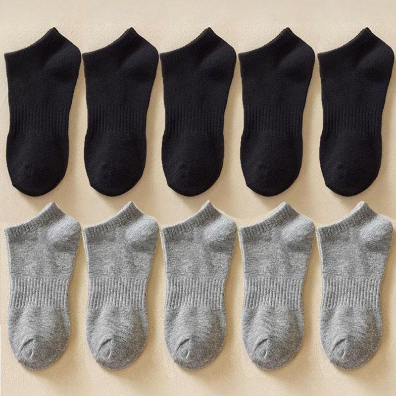 Women's Socks Soft Cotton Breathable Ankle Short Socks Spring Summer Solid Color White Black Anti-slip Boat Sock For Men
