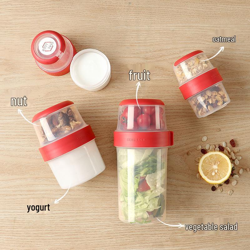 Portable Double-Layer Divided Sealed Box for Fresh-Keeping: Ideal for Baby Food and Outings