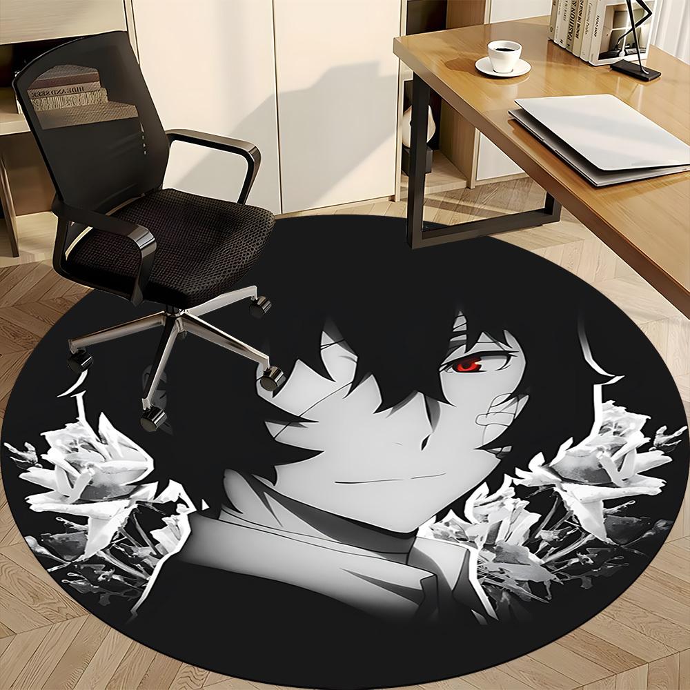 1PC Anime Character Office Round Rug, Non-slip, Soft and Durable Office Rug for Interior Decoration, Perfect for Office, Beautiful Decoration