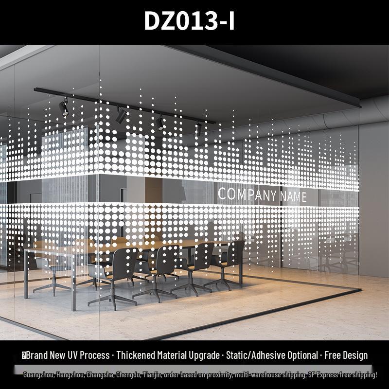 Two-way Mirror Geometric Glass Door Decorative Sticker for Office & Restaurant