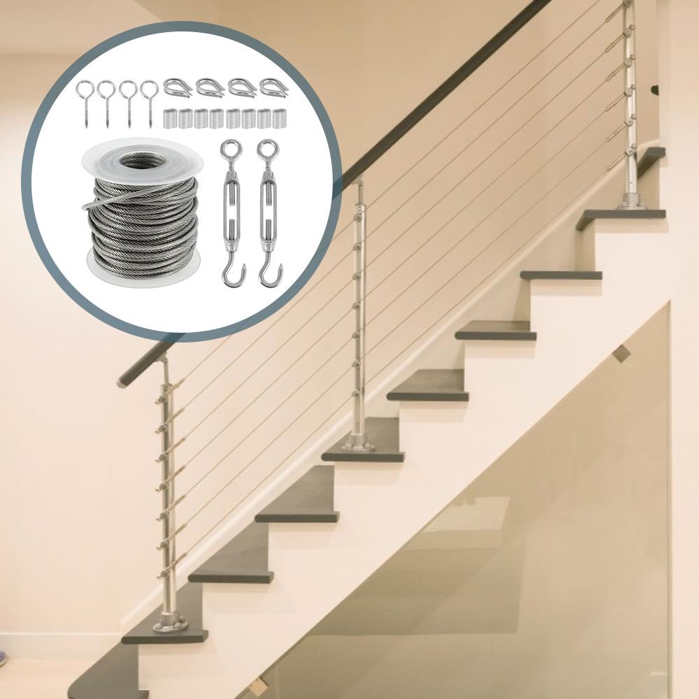 304 Stainless Steel Heavy Duty Cable Rope PVC Coated Garden Wire Cable Railing Wire Fence Roll Kits for Outdoor Tent Rope