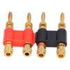 2PCS 2 Way Male Plug Banana Plug 32A 1000V Dual Connection Brass Connectors Stackable Design Dual Banana Plug Wire Termination