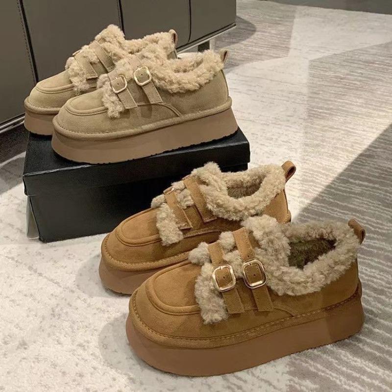 New Velvet Women's Winter Thickened Warm Women's Shoes Cotton Shoes Platform Snow Boots