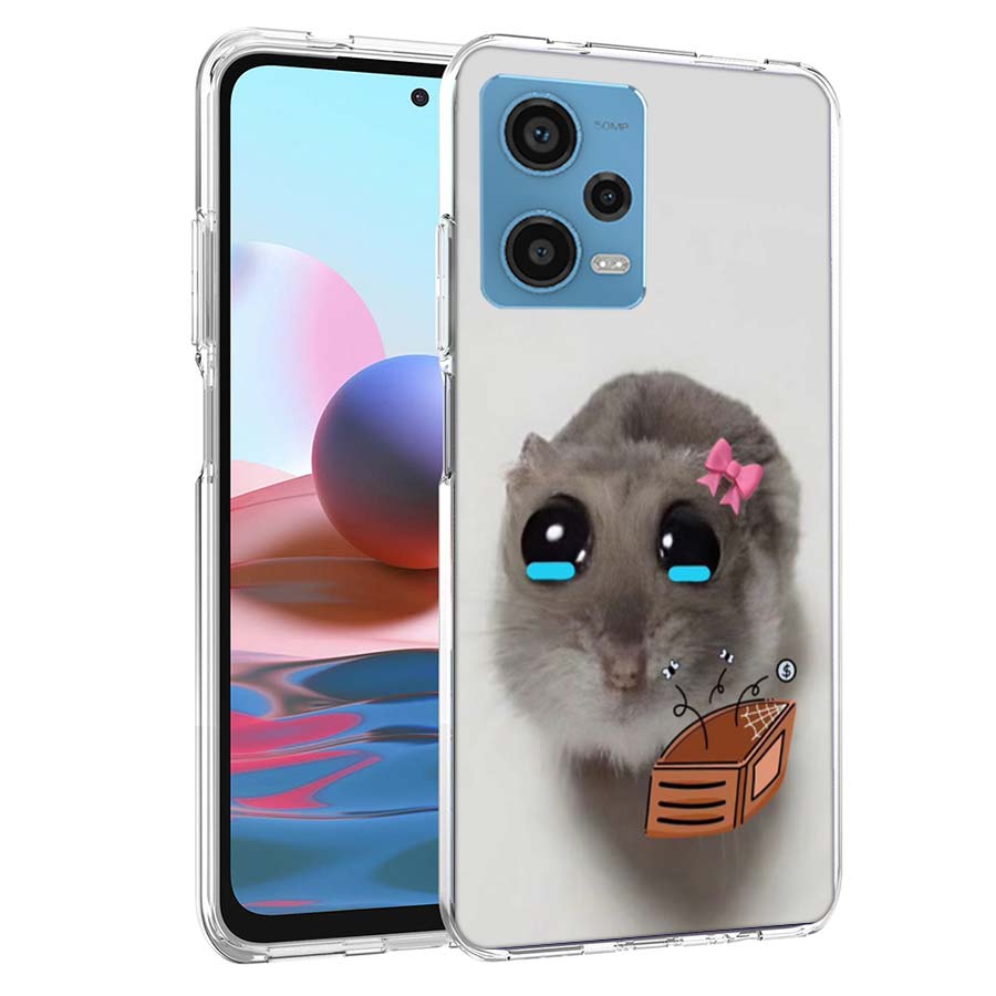 Funny Sad Hamster Meme Phone Case For Redmi Note 13 12 14 15 Pro Plus 13R 11 11T 11E 11S 10 Pro 10S 9 9S Cover Cell Clear TPU Ca